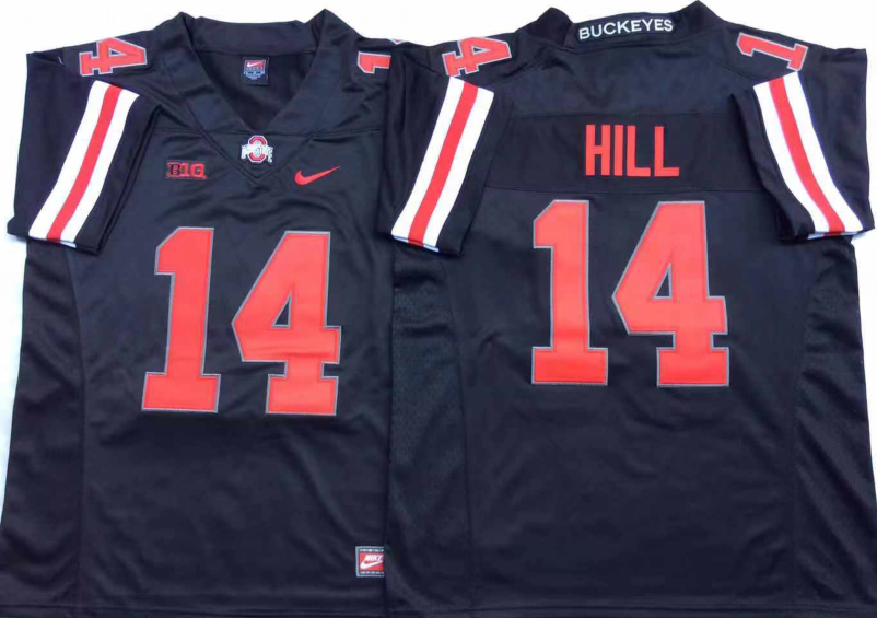 Men's Ohio State Buckeyes K.J. Hill #14 Black Jersey